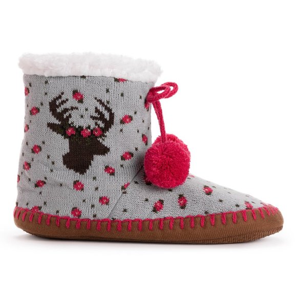 NWT Muk Luks Heather Red Deer Slipper Boot - L/XL - Picture 3 of 3